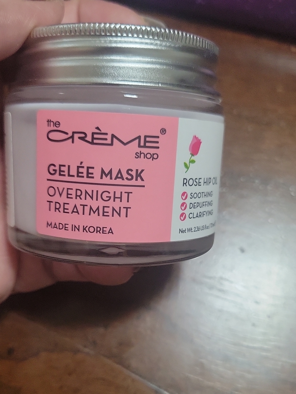 Creme shop overnight treatment gelee mask rose hip oil